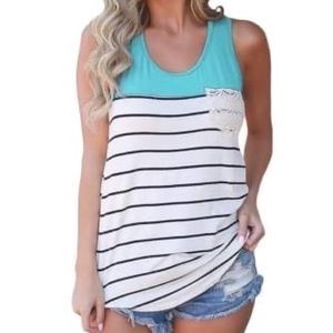 Blue Striped Tank Top